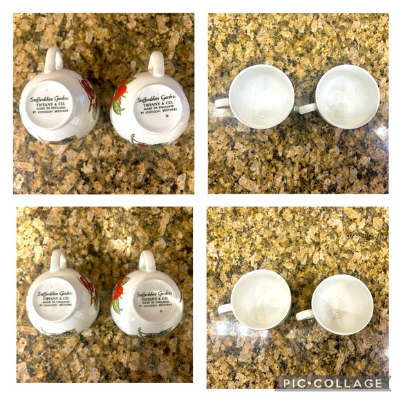 4 TIFFANY & CO. Staffordshire Gardens cups & saucers by Johnson Brothers - Picture 13 of 13